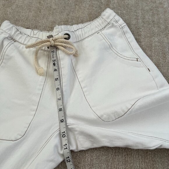 Revolve One Teaspoon Shabbies White Drawstring Boyfriend Crop Jeans S - Picture 7 of 10